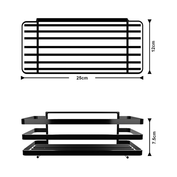 [en.casa] Doucherek Pertunmaa 2-delig 25x12x7,5 cm zwart