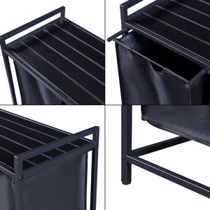 [en.casa] Wasmand Saltvik met 3 zakken 75,5x102,5x38 cm zwart