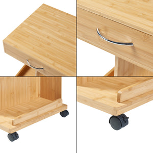 [en.casa] Bijzettafel op wielen Jokkmokk 56,5x43x43 cm bamboe