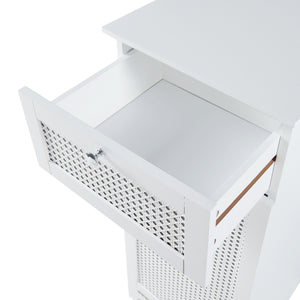 [en.casa] Badkamerkast Karlsøy met wasmand 90x38x40 cm wit