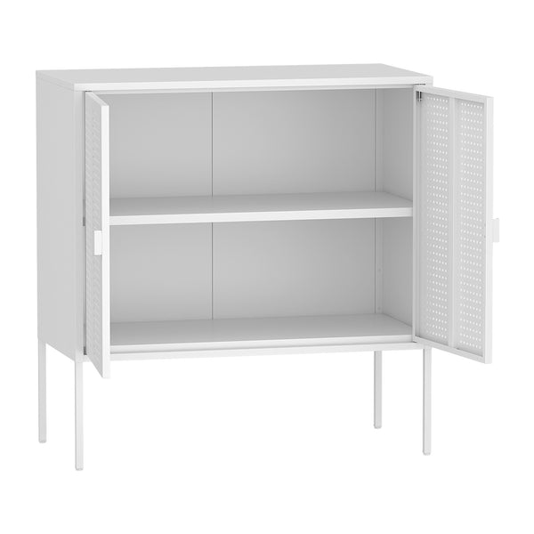 Commode Castelli 82,5x80x40 cm staal wit [en.casa]