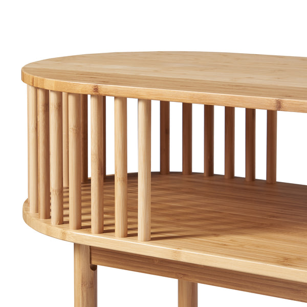 [en.casa] Console tafel Pomarkku ovaal 120x39x85 cm bamboe