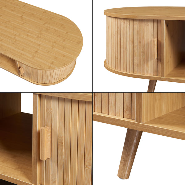 Salontafel Nordkapp ovaal 120x55x40 cm houtkleurig [en.casa]