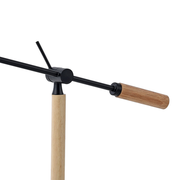 lux.pro Tafellamp Watford bureaulamp 67 cm E27 zwart en houtkleurig