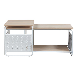 [en.casa] TV meubel met bijzettafel Dyrøy wit eikenkleurig en grijs