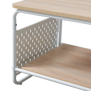 [en.casa] Salontafel Dyrøy 43x100x50 cm wit eikenkleurig en grijs