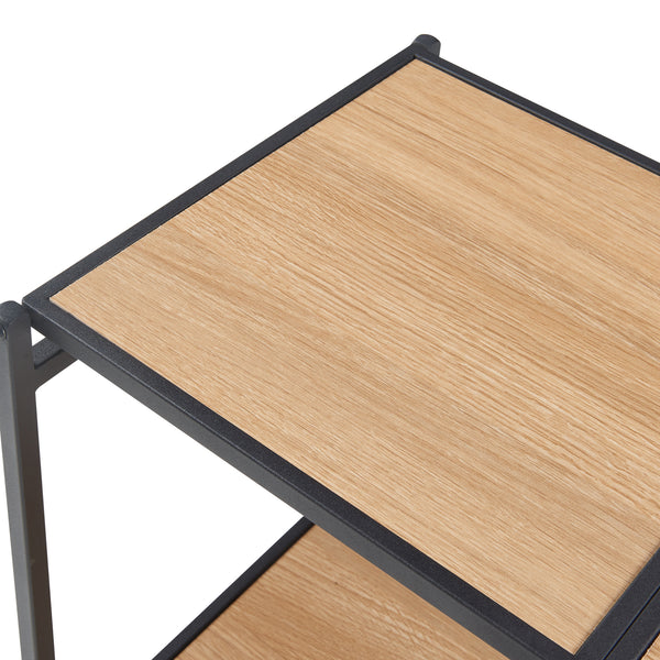 [en.casa] Open kast Telemark opvouwbaar 81x68x38 cm zwart en eikenkleurig