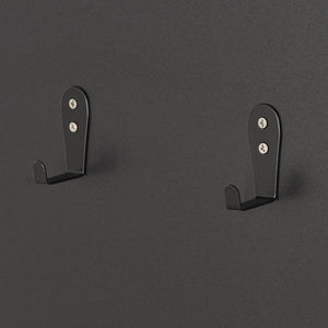 Wandkapstok Helsinge met spiegel en planken 140x59,5x16 cm zwart en houtkleurig [en.casa]