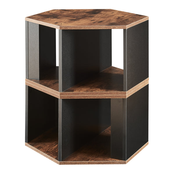 Salontafel Molde set van 2 zwart en walnootkleurig [en.casa]