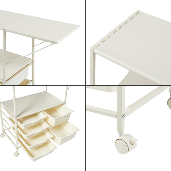 [en.casa] Keukentrolley Sørfold 100x37x85 cm wit