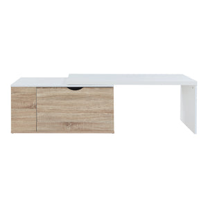 Bijzettafel Österåker 100x47,5x40 cm houtkleurig en wit [en.casa]