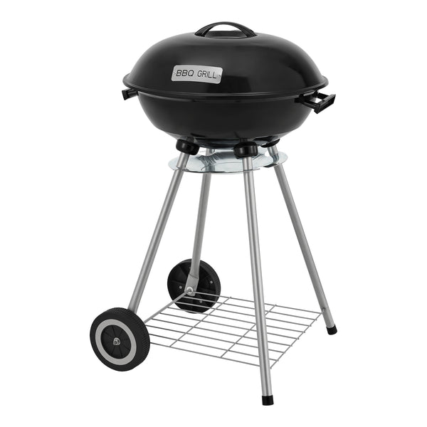 Houtskool BBQ Apricena rond met deksel 80x49x47 cm zwart casa.pro