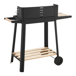 Houtskool BBQ Ari met zijpanelen 78x86x30 cm zwart en houtkleurig casa.pro