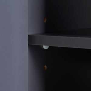 Badkamerkast Overath kolomkast 160x30x30 cm grijs en houtkleurig [en.casa]