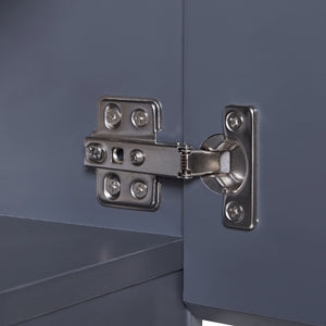 Badkamerkast Overath met deur en open vak grijs 60x30x30 cm [en.casa]