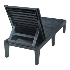 Ligbed Ateleta 172x58x73,5 cm zwart gestructureerd casa.pro