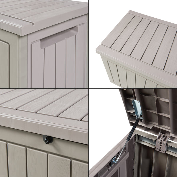 Tuin opbergbox Filetto 124x52,5x57 cm beige en houtkleurig casa.pro