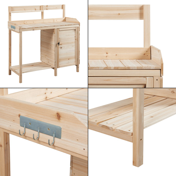 Tuinwerktafel Alessano oppottafel 110x107x46 cm naturel casa.pro