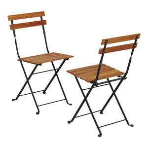 Bistroset Bovino 3-delig tuintafel met 2 tuinstoelen zwart en naturel casa.pro