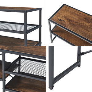 TV meubel Västiarharg 120x30x46 cm zwart en walnootkleurig [en.casa]