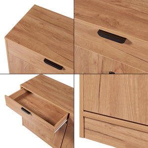 Commode Varkaus 75x140x40 cm mdf eikenkleurig [en.casa]