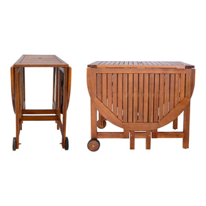 Tuinset Acerenza 7-delig tuintafel met 6 tuinstoelen houtkleurig FSC®-gecertificeerd [en.casa]