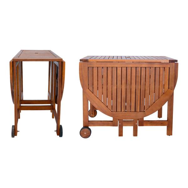 Tuinset Acerenza 7-delig tuintafel met 6 tuinstoelen houtkleurig FSC®-gecertificeerd [en.casa]