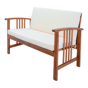 Tuinset Brissogne 4-delig houtkleurig en beige FSC®-gecertificeerd [en.casa]