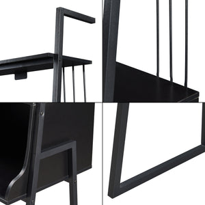 Bureau Storfjord met planken 183,5x80x40 cm zwart [en.casa]