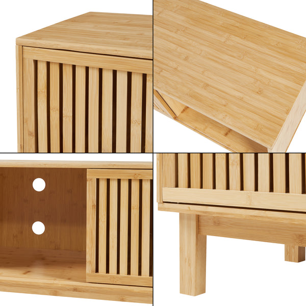 TV meubel Ypäjä 150x42x50 cm bamboe naturel [en.casa]