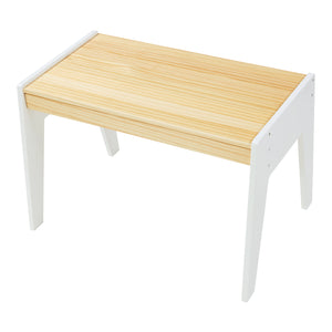 Kindertafel met kinderstoel Skinnskatteberg naturel en wit [en.casa]