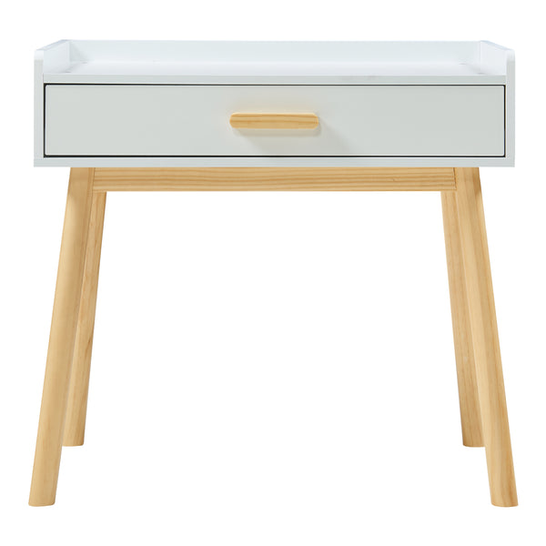 Kindertafel met kinderstoel Skjervøy naturel en wit [en.casa]