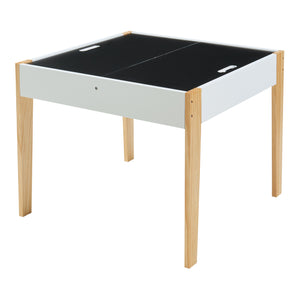 Kindertafel met 2 kinderstoelen Smedjebacken naturel wit en zwart [en.casa]