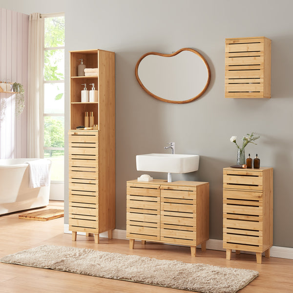 Badkamerkast Epind wandkast bamboe 50x33x20 cm naturel [en.casa]