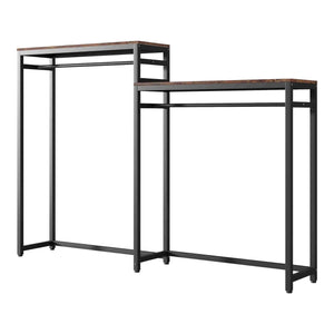 Kledingrek Skestbyena 240x40x170 cm zwart en walnootkleurig [en.casa]