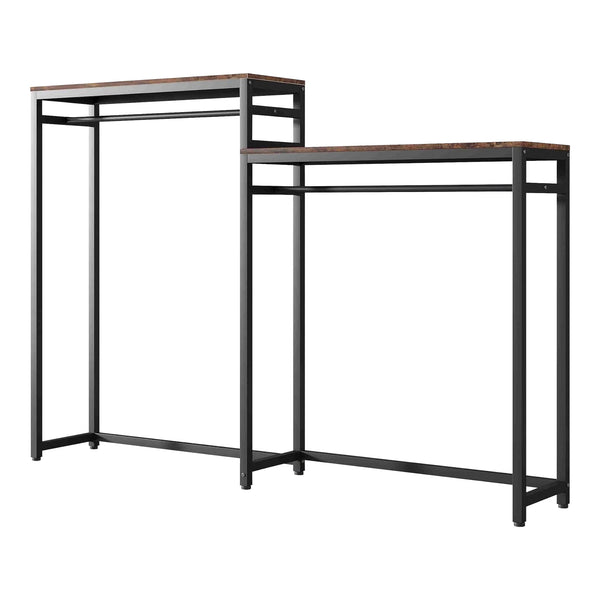 Kledingrek Skestbyena 240x40x170 cm zwart en walnootkleurig [en.casa]