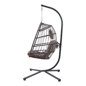 Hangstoel Edeng met standaard grijs 196x110x95 cm [en.casa]