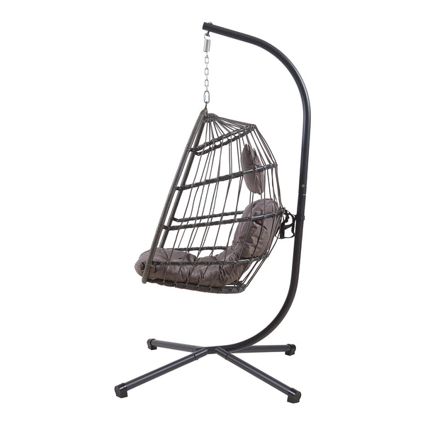 Hangstoel Edeng met standaard grijs 196x110x95 cm [en.casa]