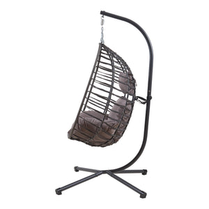 Hangstoel Kandsvas met standaard grijs 198x110x95 cm [en.casa]