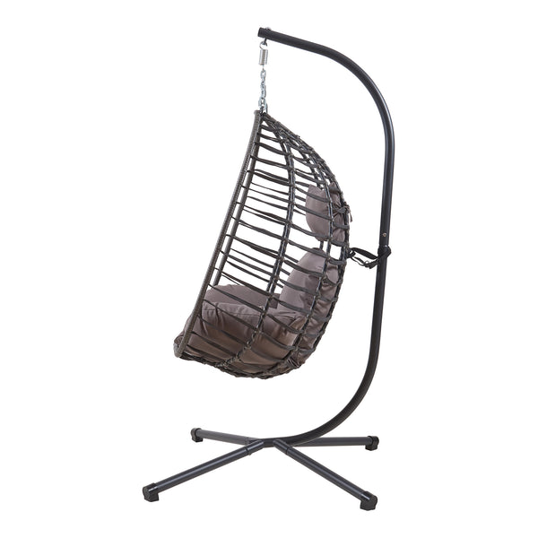 Hangstoel Kandsvas met standaard grijs 198x110x95 cm [en.casa]