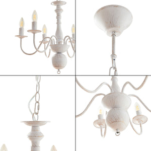 Kroonluchter Berkeley 6-lichts klassiek vintage wit lux.pro