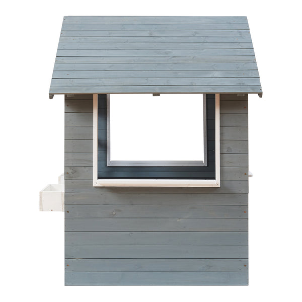Speelhuis Vesa houten kinderhuisje grijs en wit casa.pro