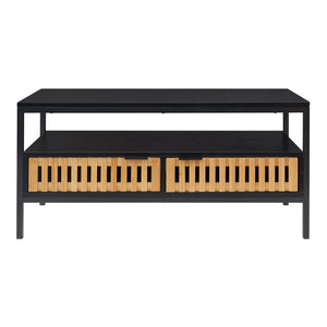 Salontafel Luniehti zwart en naturel 100x40x48 cm [en.casa]