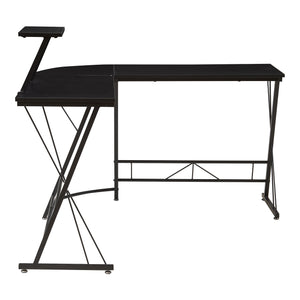 Bureau Yremso L-vormig 122x122x98 cm zwart [en.casa]