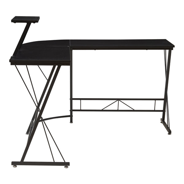 Bureau Yremso L-vormig 122x122x98 cm zwart [en.casa]