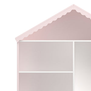 Kinderrek Vestnes in huisvorm 114x91x30 cm wit en roze [en.casa]