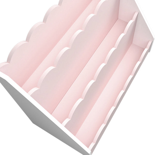 Kinderboekenkast Vestnes 48x61x30 cm roze en wit [en.casa]