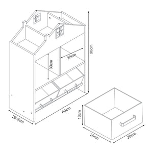 Kinderrek Vipsali huisvorm 90x60x27 cm mintgroen en wit [en.casa]