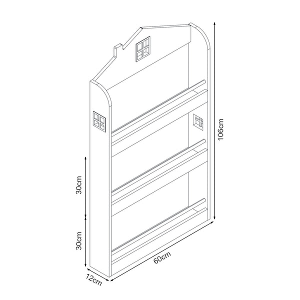 Kinderrek Vipsali huisvorm 106x60x12 cm mintgroen en wit [en.casa]