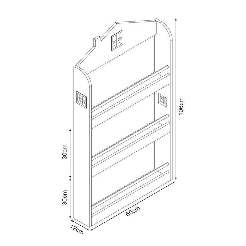 Maatschets Kinderrek Vipsali huisvorm 106x60x12 cm mintgroen en wit [en.casa]